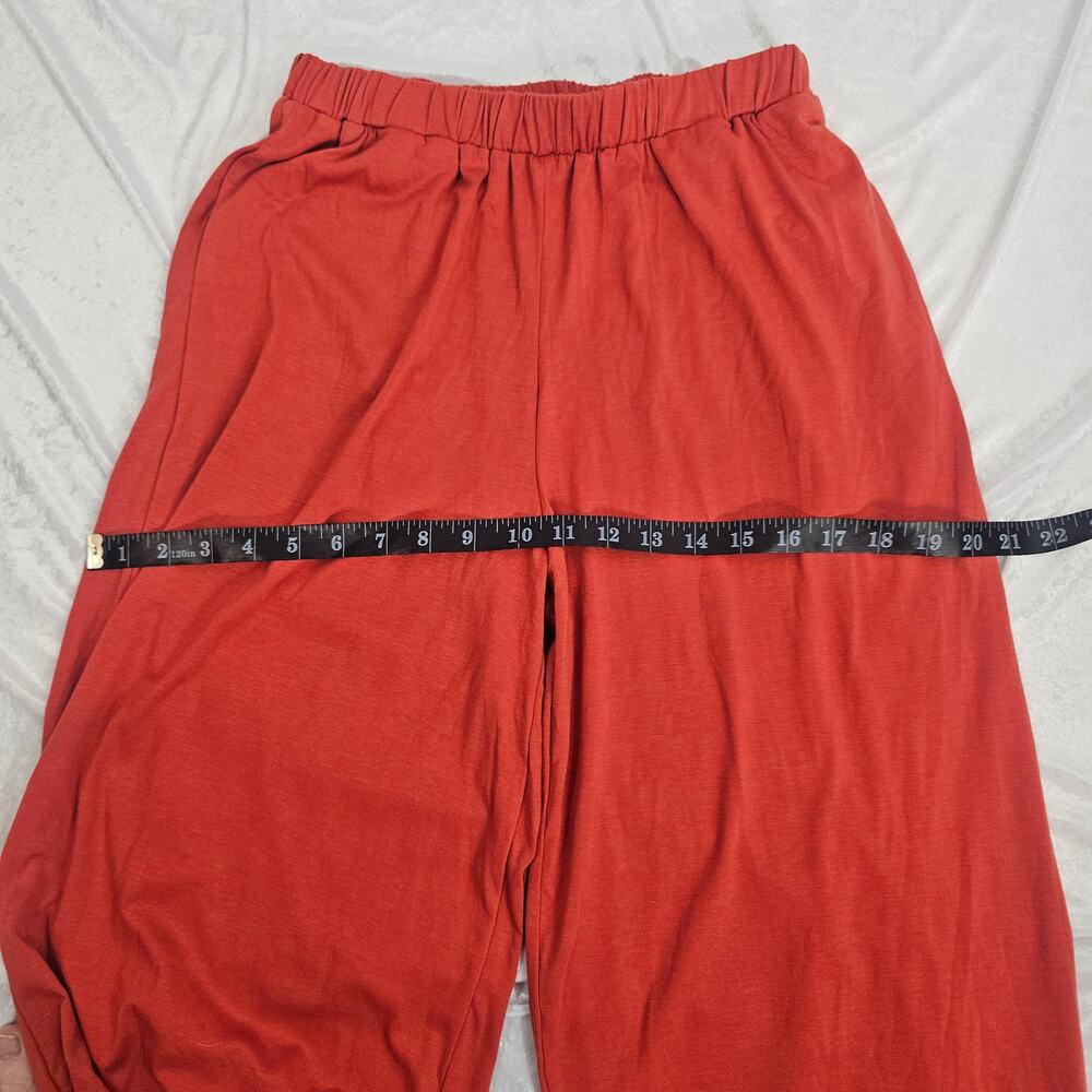 Cupshe Rust Orange Jersey Wide Leg Pants & Cropped Wrap Top Women's Size S NWT - Picture 16 of 16